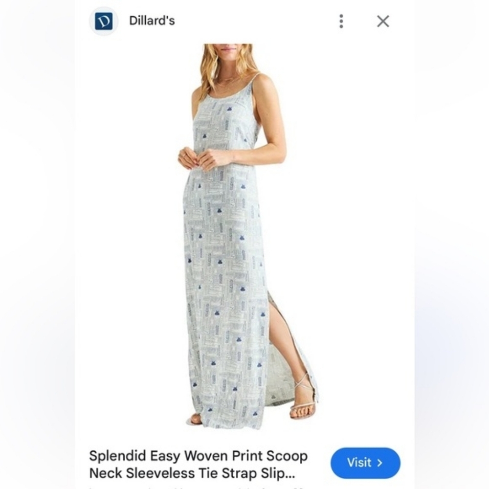 Splendid Print Easy Maxi Dress, Size XL